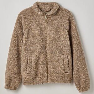 Retro BDG Raglan High Pile Fleece Mock Neck Full Zip Jacket